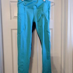 Virus leggings, size small, blue